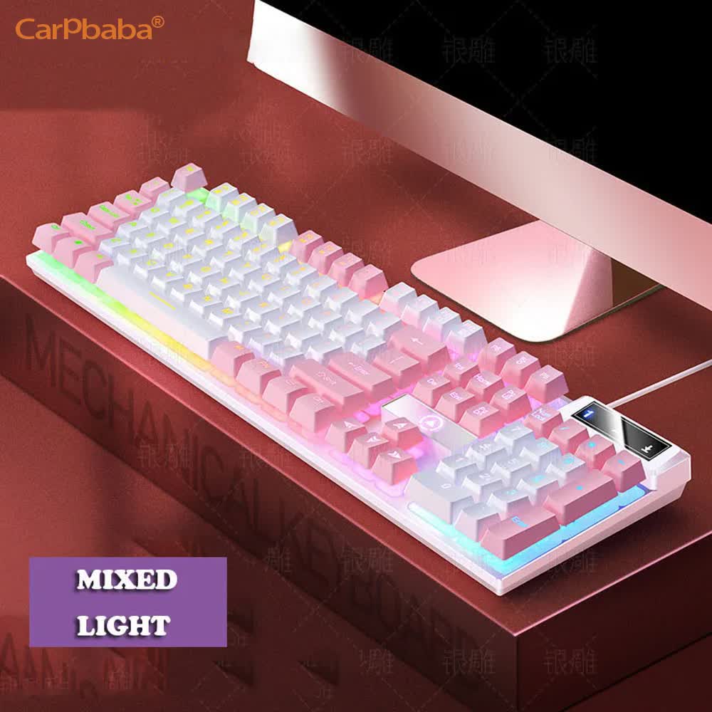 Carpbaba K500 104 مفتاح USB لو - مراجعة Pc Gaming Pink وسعره