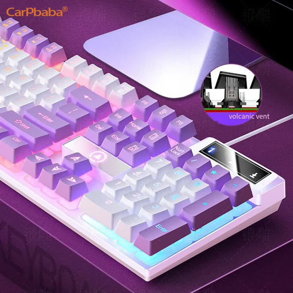 Carpbaba K500 104 مفتاح USB لو - مراجعة Pc Gaming Pink وسعره